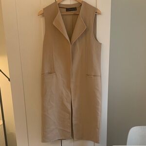 Zara wool blend Beige Sleeveless coat/ vest
